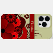 Trendy Ruby Red Floral Hibiscus Gothic Flowers Case-Mate iPhone Case (Achterkant (horizontaal))