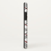 Trendy ruitmotief zilver rood grijs monogram Case-Mate iPhone case (Achterkant / rechts)