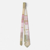 Trendy ruitpatroon roze groen stropdas (Achterkant)