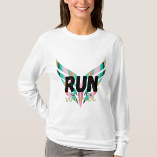 Trendy run als de wind lopende shirt paintstroke