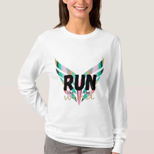 Trendy run als de wind lopende shirt paintstroke (Voorkant)