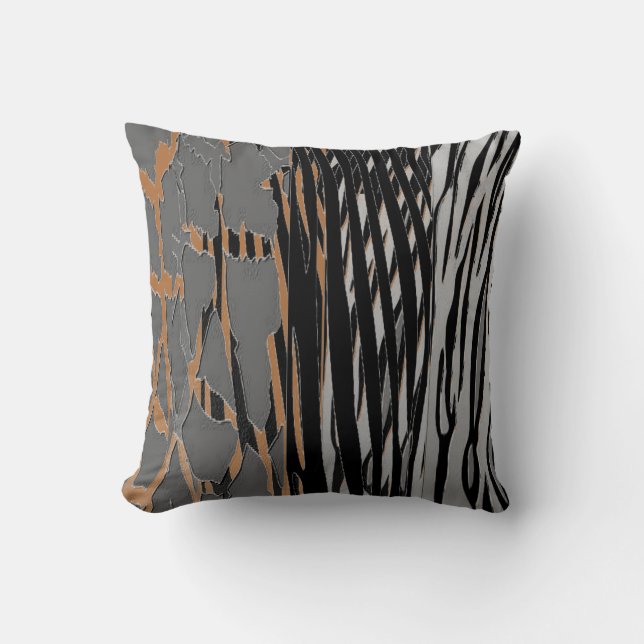 Trendy Rustic Animal Gedrukte Zebra Stripe Pillow Kussen (Voorkant)