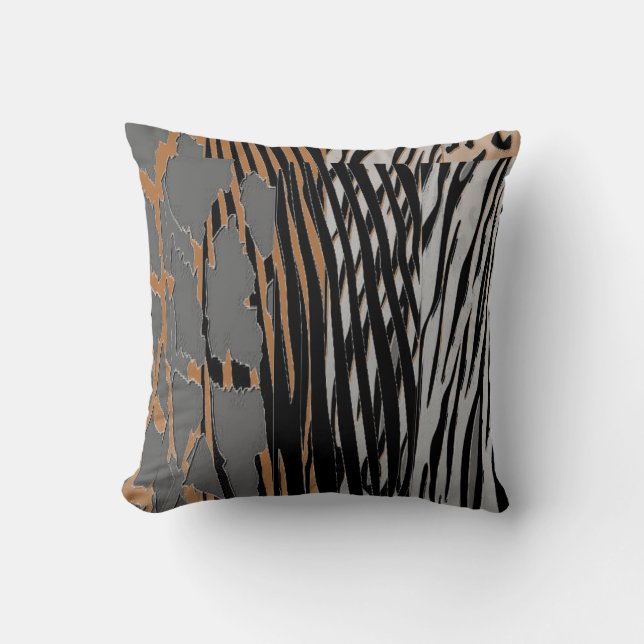 Trendy Rustic Animal Gedrukte Zebra Stripe Pillow Kussen (Voorkant)