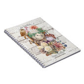 Trendy rustic antique clock French artwork Stamps Notitieboek (Rechterzijde)