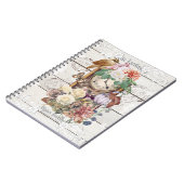 Trendy rustic antique clock French artwork Stamps Notitieboek (Linkerzijde)