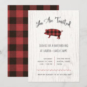 Trendy Rustic BBQ of Party | Rode buffelplaat Kaart (Voorkant / Achterkant)