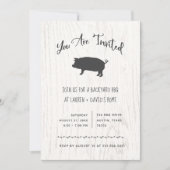 Trendy Rustic BBQ of Party | Witte hout Kaart (Voorkant)