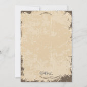 Trendy Rustic Beige Grunge Wedding Invite Kaart (Achterkant)