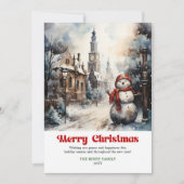 Trendy rustic Christmas scene bold playful holiday Feestdagenkaart (Voorkant)