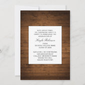 Trendy Rustic Country Wood Plank Foto Afstuderen Aankondiging (Achterkant)