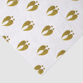 Trendy Rustic Elegant Faux Glitter Gold Deer Track Tissuepapier (Detail)