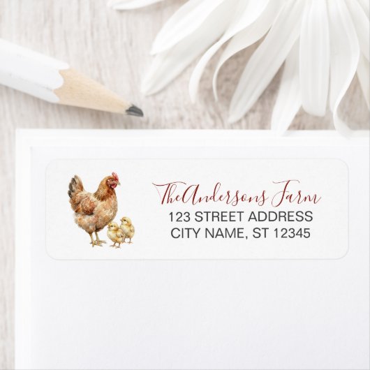 Trendy Rustic Farm Kip Retouradres Etiket (Insitu)