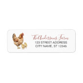 Trendy Rustic Farm Kip Retouradres Etiket (Voorkant)
