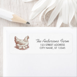 Trendy Rustic Farm Kip Retouradres Etiket