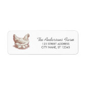 Trendy Rustic Farm Kip Retouradres   Etiket (Voorkant)