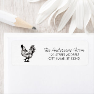 Trendy Rustic Farm Kip Retouradres Etiket