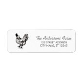 Trendy Rustic Farm Kip Retouradres Etiket (Voorkant)