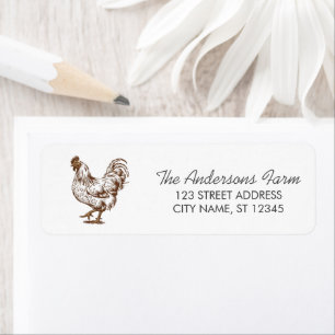 Trendy Rustic Farm Kip Retouradres Etiket