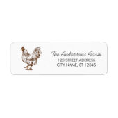 Trendy Rustic Farm Kip Retouradres Etiket (Voorkant)