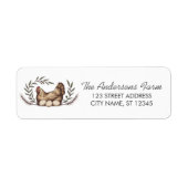 Trendy Rustic Farm Kip Retouradres   Etiket (Voorkant)