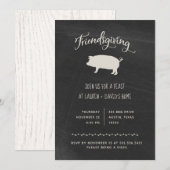 Trendy Rustic Friendsgiving | Thanksgiving diner Kaart (Voorkant / Achterkant)