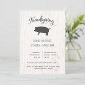 Trendy Rustic Friendsgiving | Thanksgiving Kaart (Staand voorkant)