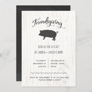 Trendy Rustic Friendsgiving   Thanksgiving Kaart
