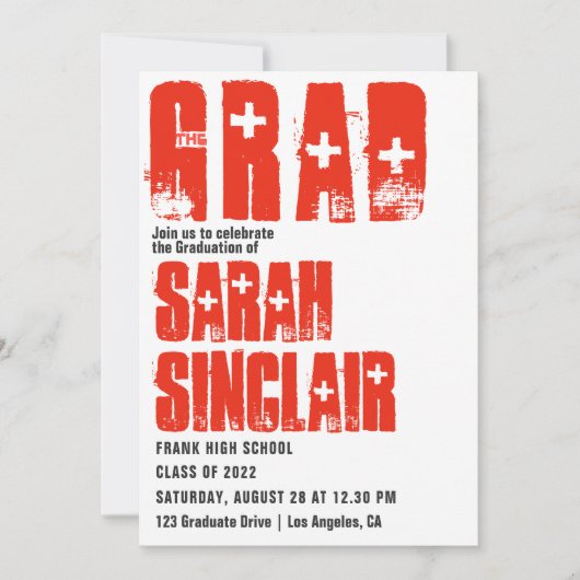 Trendy Rustic Grunge Nurse Graduparty Kaart (Voorkant)