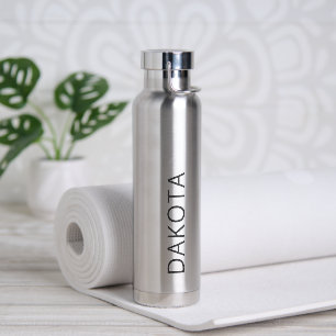 Trendy Rustic Modern Minimalist Silver Black Waterfles