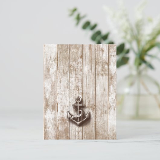 Trendy rustic nautical anchor briefkaart (Staand voorkant)
