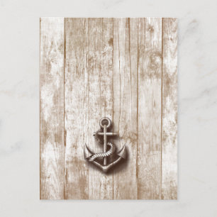 Trendy  rustic nautical anchor briefkaart