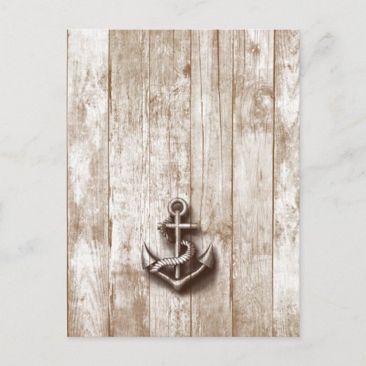Trendy  rustic nautical anchor briefkaart (Voorkant)
