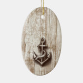 Trendy  rustic nautical anchor keramisch ornament (Rechts)