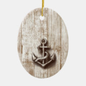 Trendy rustic nautical anchor keramisch ornament (Voorkant)