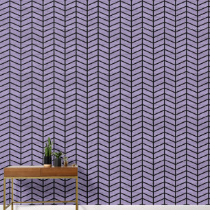 Trendy Rustic Paarse Chevron Behang
