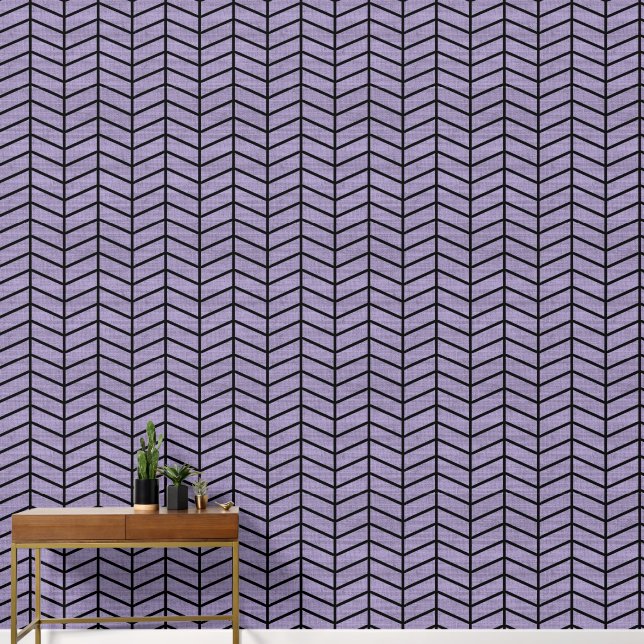 Trendy Rustic Paarse Chevron Behang (Hal)