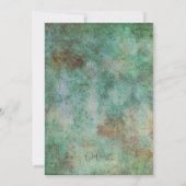 Trendy Rustic Patina Wedding Invite Kaart (Achterkant)