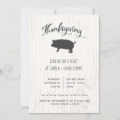 Trendy Rustic Thanksgiving Dinner Kaart (Voorkant)
