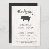 Trendy Rustic Thanksgiving Dinner Kaart (Voorkant / Achterkant)