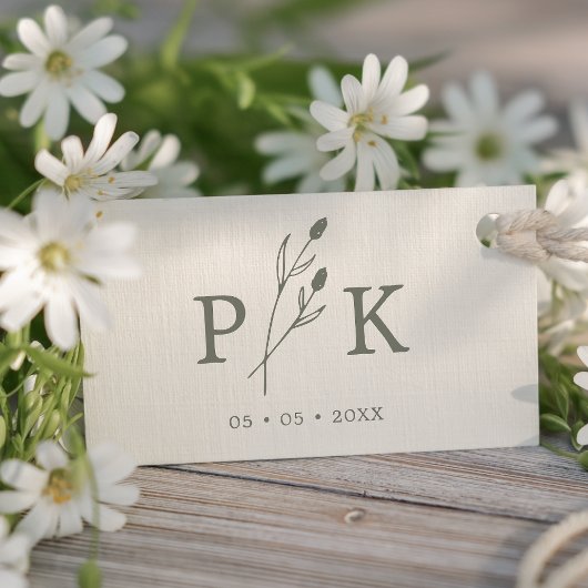 Trendy Rustic Wedding Initialen Boho Wildbloemen Rubberstempel