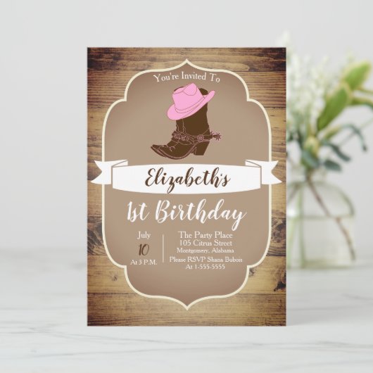 Trendy Rustic Westerne Cowgirl Boots Kaart (Staand voorkant)