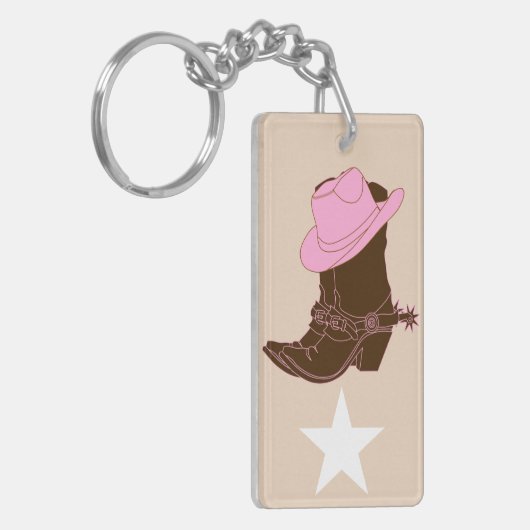 Trendy Rustic Westerne Cowgirl Boots Sleutelhanger (Voorkant Links)