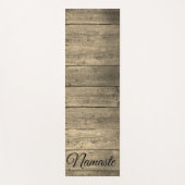 Trendy rustiek hout Namaste gepersonaliseerd Yogamat (Voorkant)