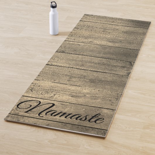 Trendy rustiek hout Namaste gepersonaliseerd Yogamat (In situ)