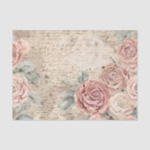 Trendy rustieke  bloemen en letters Decoupage Tissuepapier (Voorkant)