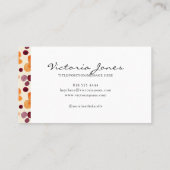 Trendy Rustieke Bloemen Patroon Custom Visitekaartje (Achterkant)