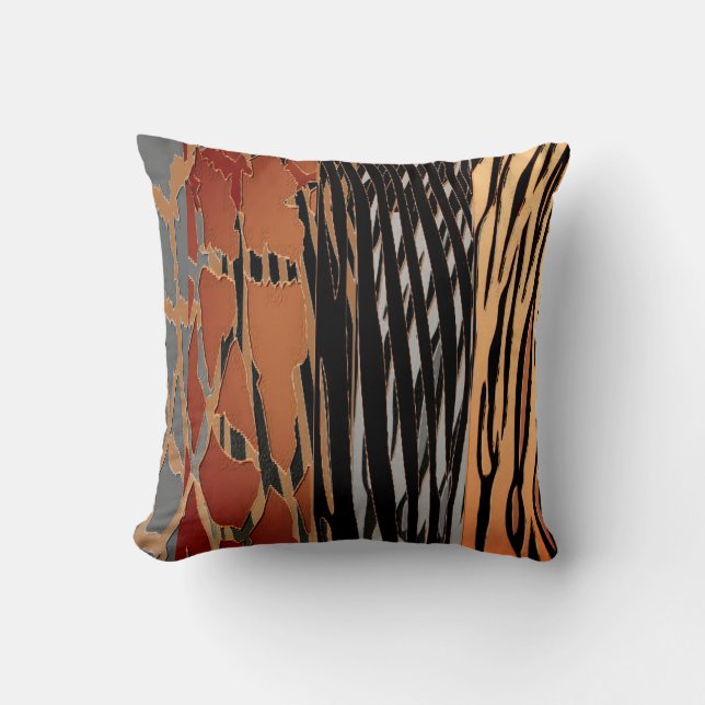Trendy Rustieke Dier Gedrukt Zebra Streep Kussen (Voorkant)