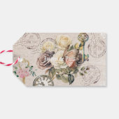 Trendy rustieke Franse achtergrond  efemera Cadeaulabel (Achterkant Horizontaal)