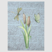 Trendy rustieke kalligrafie letters Blauw Tissuepapier (Voorkant)