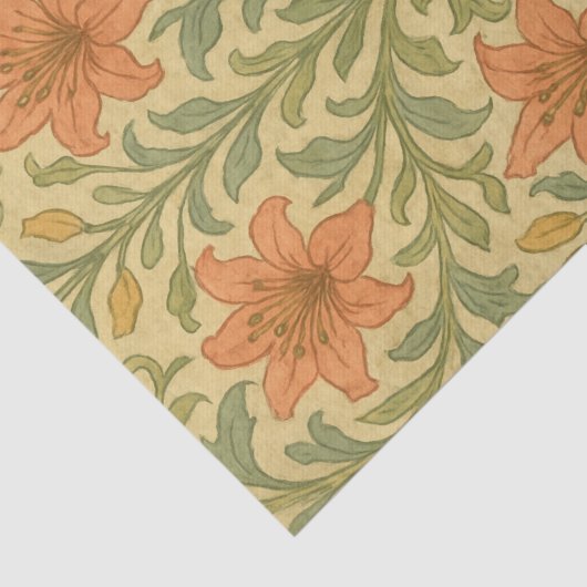 Trendy rustieke lelie chintz William Morris patroo Tissuepapier (Detail)